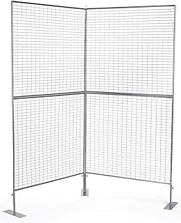 Displays2go 75 Inch 2-Panel Exhibit Displays, Iron Construction, Floor Standing, Double Sided â€“ Silver Finish (AD2PNL)