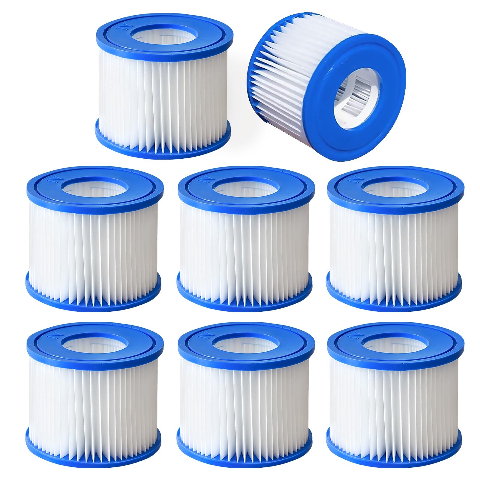 BORDEAG Filtr VI do basenu, 8 sztuk filtrów do jacuzzi, wkłady filtrujące VI do Bestway Miami, Monaco Lay-Z-Spa, Vegas, Flowclear Pool Filter zastępuje oryginalny wkład 58323