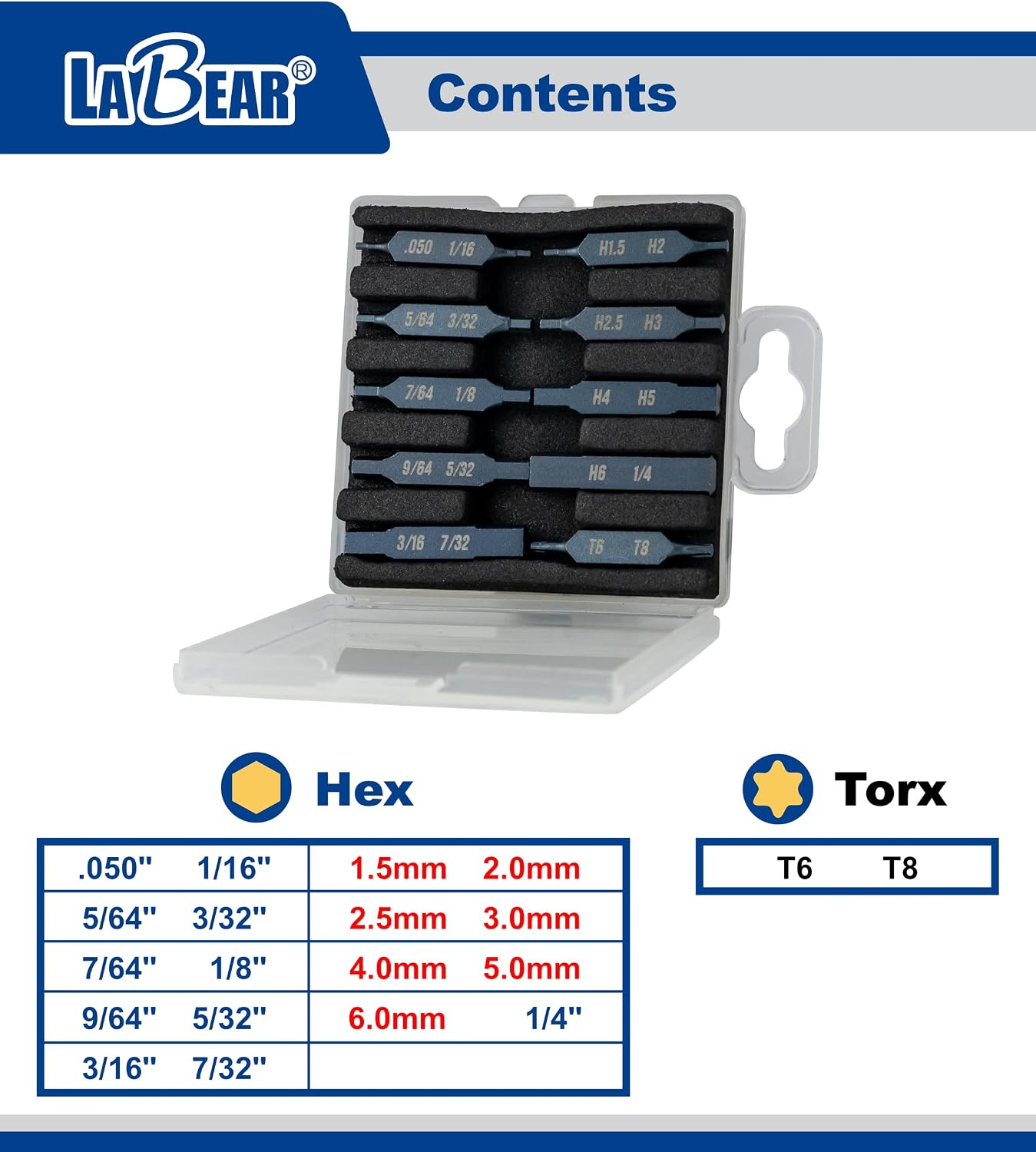 LABEAR 10-Pack Double-Sided Hex Bit Set for Leatherman Multitools image 2