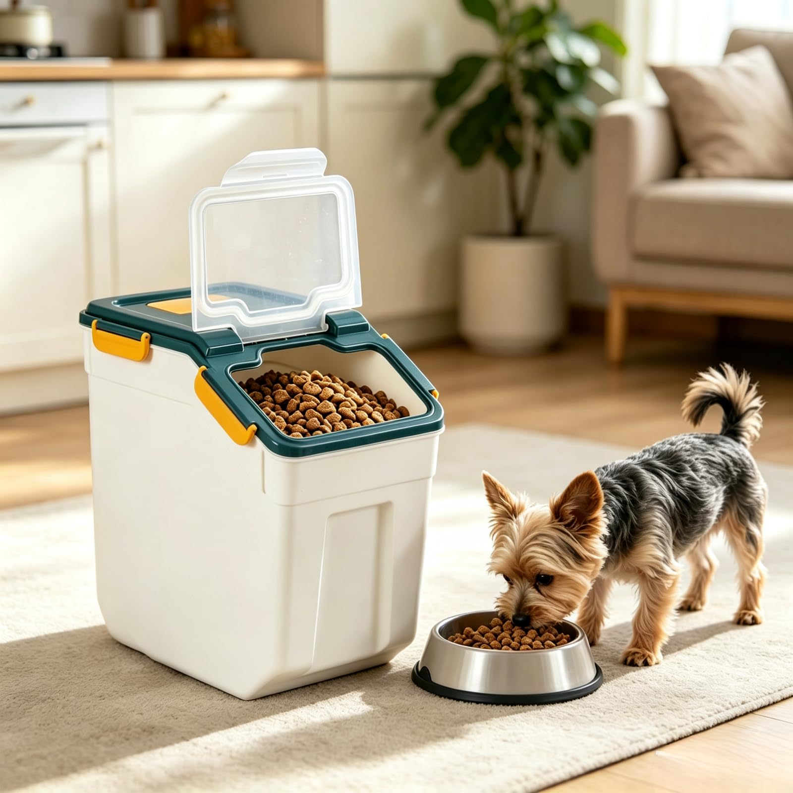 Reis-Aufbewahrungsbehälter, 10 kg, luftdicht, Mehl-Aufbewahrungsbehälter, BPA-frei, Getreidebehälter mit Rädern, großer Lebensmittelbehälter, 15 kg, mit Schaufel für Zuhause, Küche (blau)