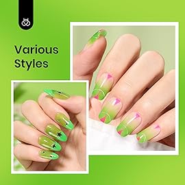 Beetles Green Gel Nail Polish, 15ML Light Green Jelly Gel Polish Soak Off UV Sheer Translucent Effect Spring Summer Gel French Nail Art Design Manicure Gift for Women