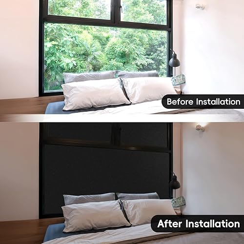 Miniatura 44 de DIFIT Película de privacidad de vidrio esmerilado, adhesivo estático para ventana, vinilo opaco con bloqueo UV para puerta de vidrio, baño, oficina