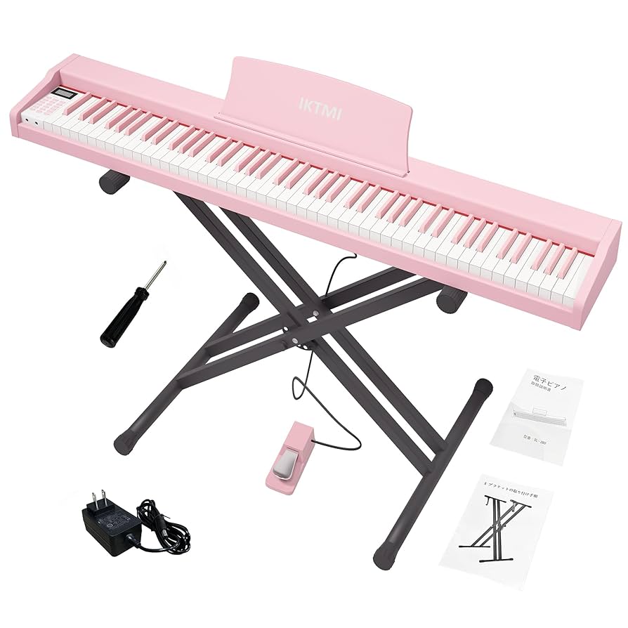IKTMI 電子ピアノ 88鍵盤 木製 スタンドセット ペダル付き Xホルダ付き Amazon.co.jp: IKTMI 電子ピアノ 88鍵盤 木製 88鍵 電子ピアノ