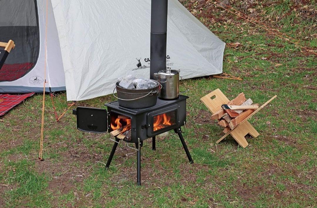 キャプテンスタッグ KaMaDo 薪ストーブ UG-51 KAMADO(かまど) 煙突 角型ストーブ - アウトドア・キャンプ用品