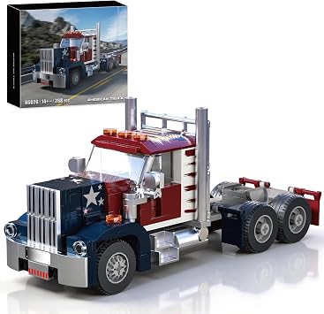HIGH GODO Semi Truck Building Set, MOC City Road Tow Truck Model Kit Build and Display, Technology Trailer Set Toy Gift for Teens Adults 12+ 269PCS