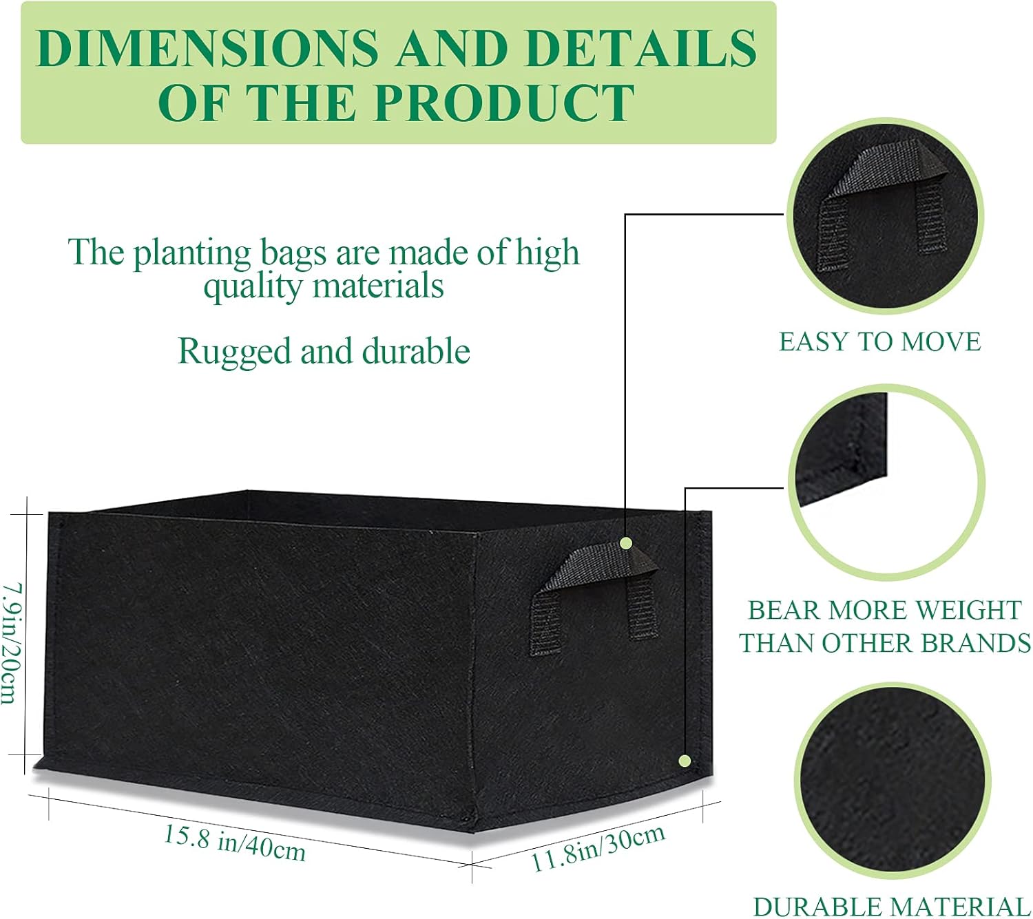 KAHEAUM 2 Pack Raised Garden Planter Fabric Bed - Image 3