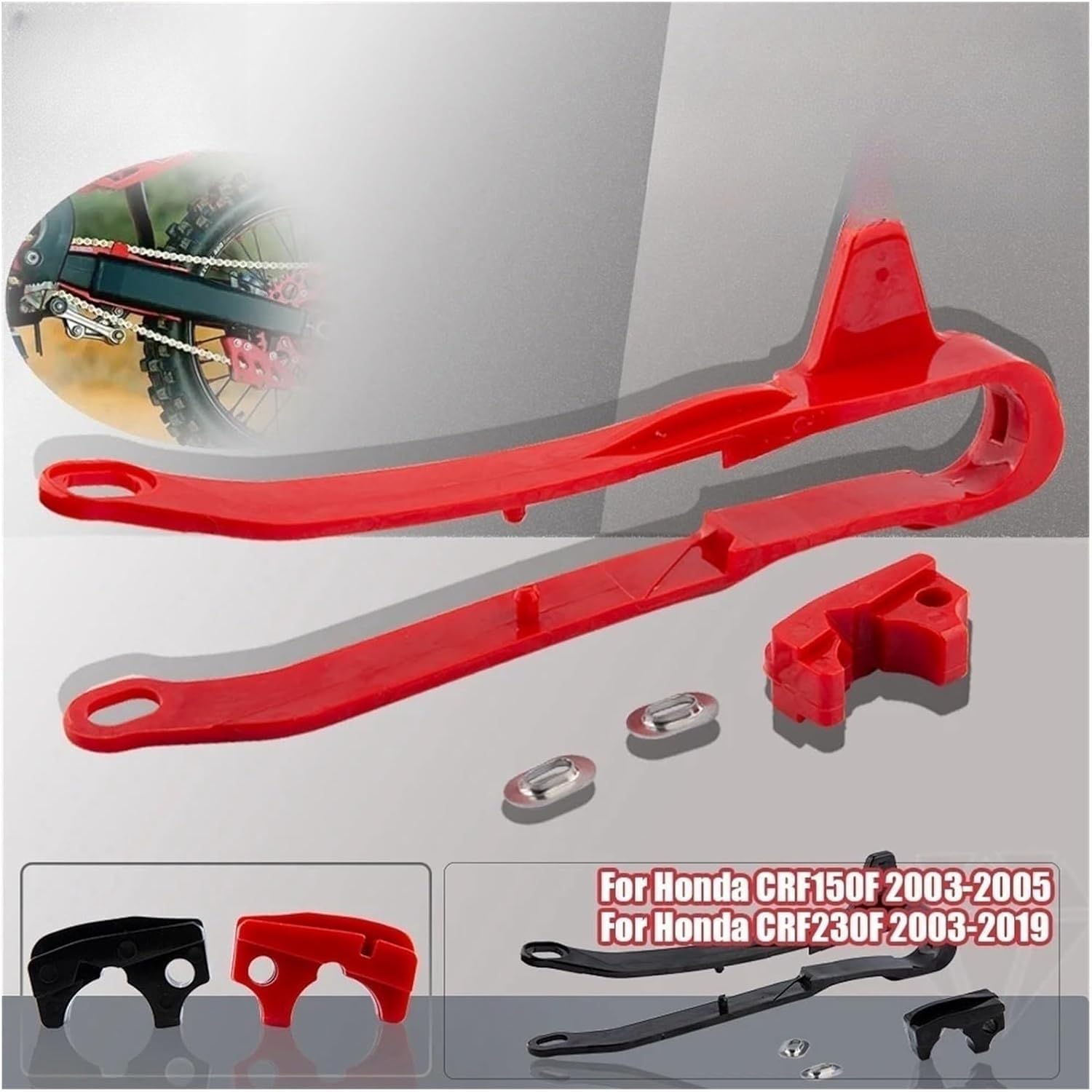Motorcycle Chain Slider Guide Protector Motorcycle Plastic Guide Chain Glue Sprocket Slider for Hon&da CRF150F CRF230F CRF 150F 230F 150 230 F 2003 2004 2005 2006-2019,Black1