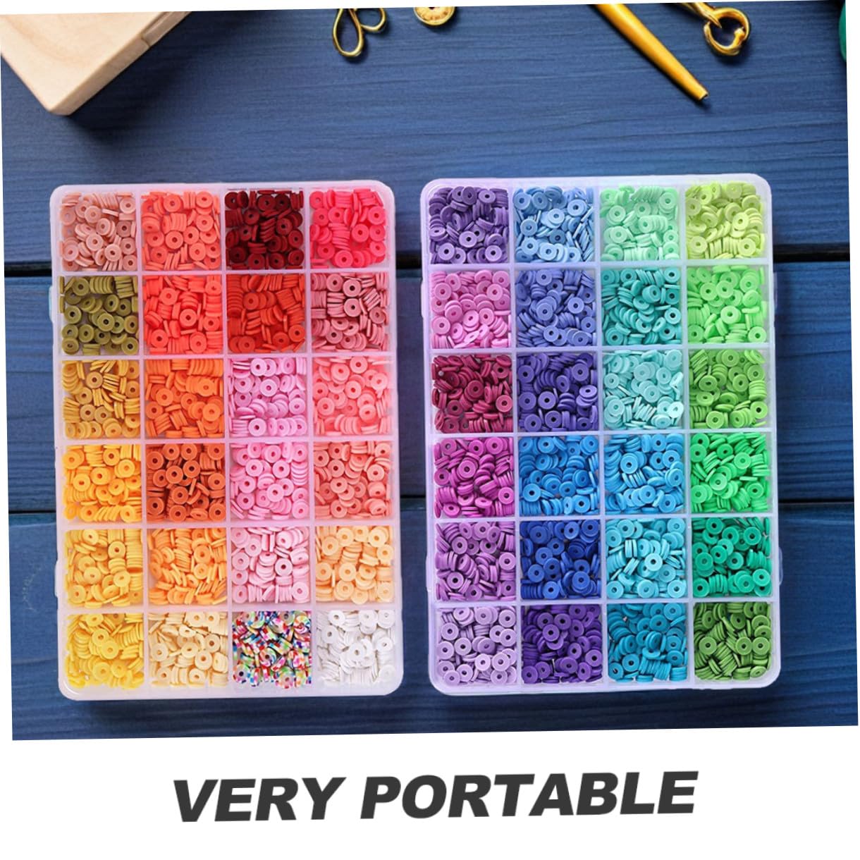 EXAOMBLE Set Perline in Argilla Polimerica per Kit Creazione Gioielli, Perline a Forma di Stella e Anello, Materiali Metallo e Argilla, per Craft Fai da Te