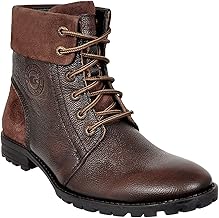 Allen Cooper Genuine Premium Leather Luxury Memory Foam High-Top Ankle Boots Shoes For Men(ACCS-858|Brown|Size-6,7,8,9,10)