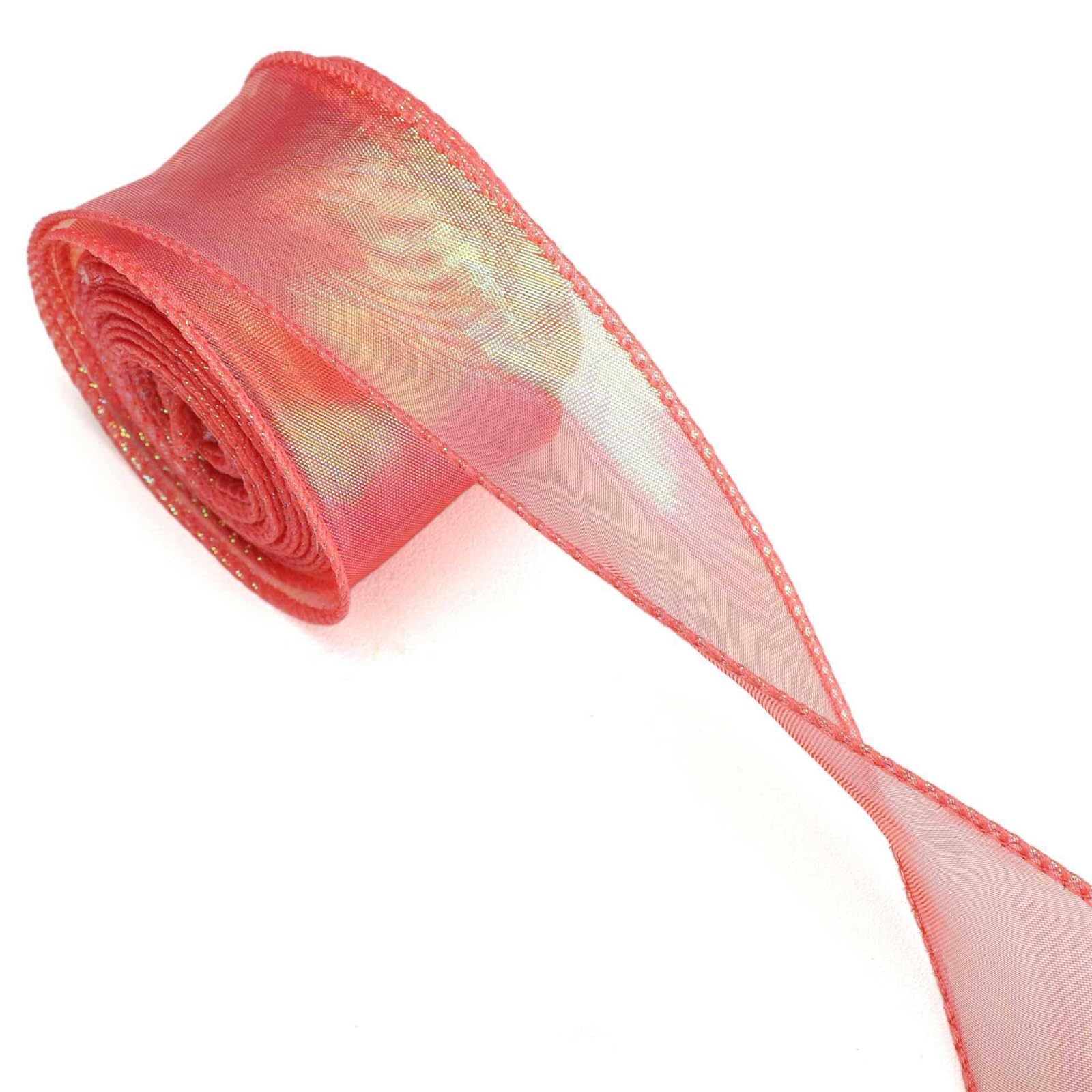 Tfaoys Red Colorful Sheer Meshes Ribbon Soft Materials For Bowknot And Sewing Projects Accessory Ribbon