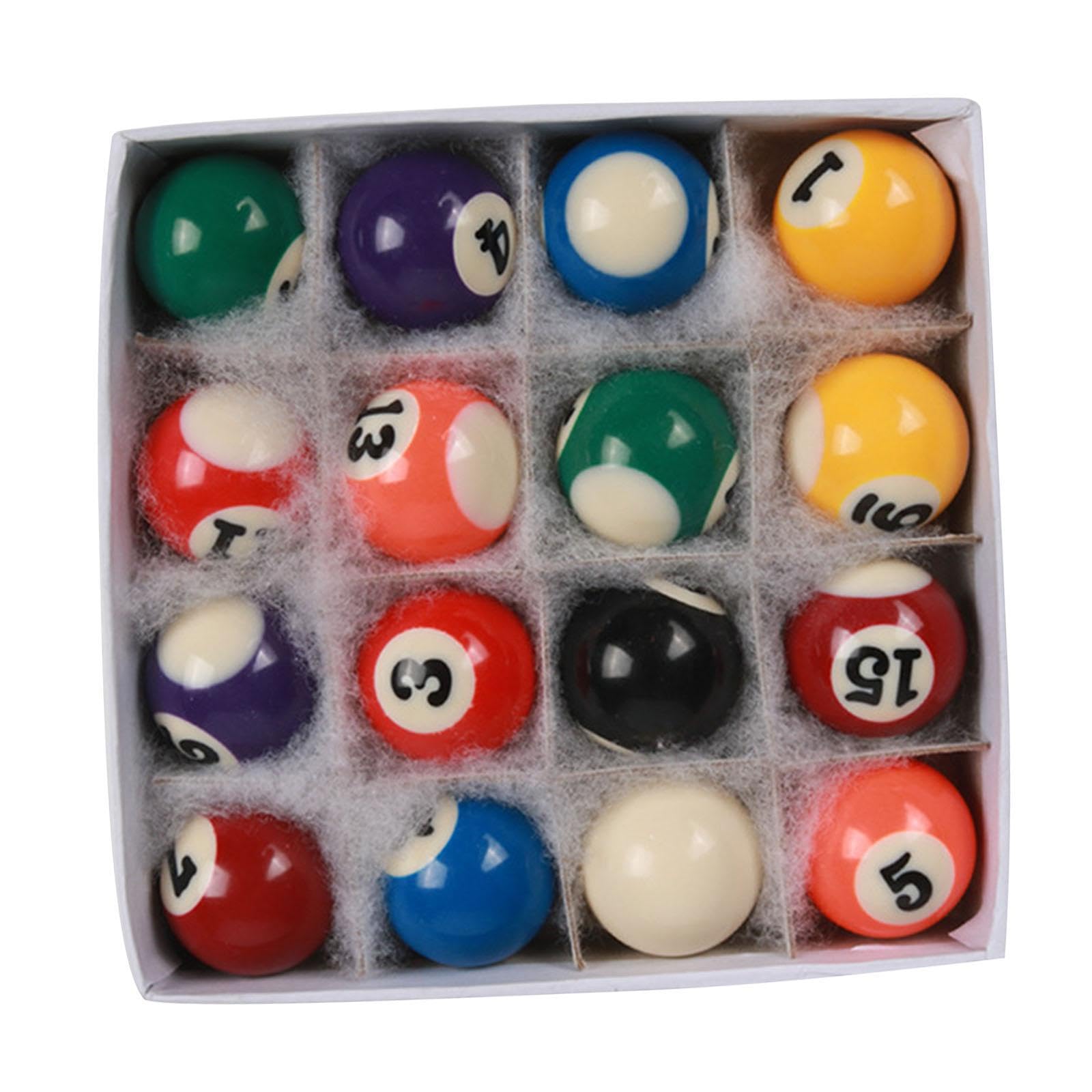 Mini Juego de Bolas de Billar 15 Bolas Numeradas 1 Bola Blanca Compacto Ligero