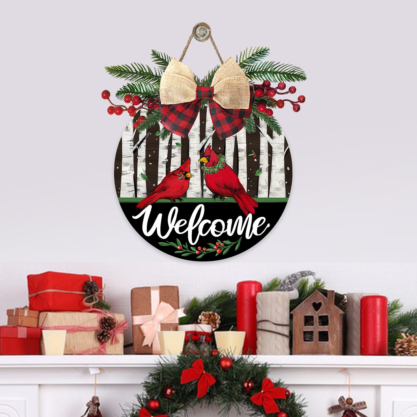 Amazon.co.jp: Deroro Welcome Christmas カーディナルフロントドア