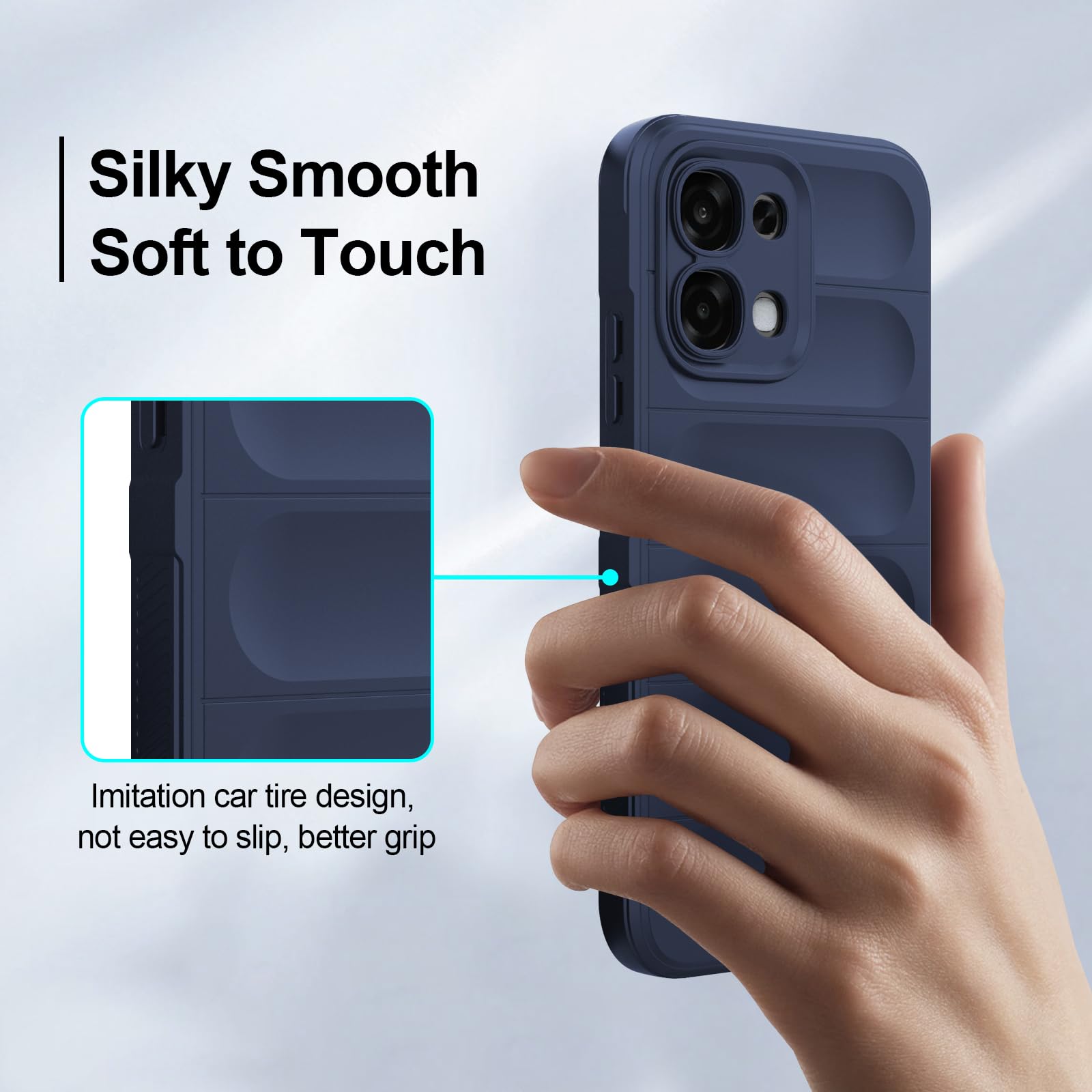 Silicone Case Compatible with Oppo A6 Pro, Anti-Scratch Microfiber Lining, Shockproof Case with Camera Protection, Blue — view 6