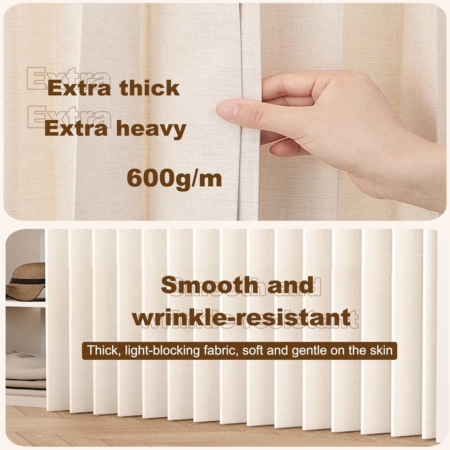 Magnetic Pleated Curtains, Self-Adhesive Tracks, Door Blinds for Use with Wardrobes, Doorway Partition and Cabinets