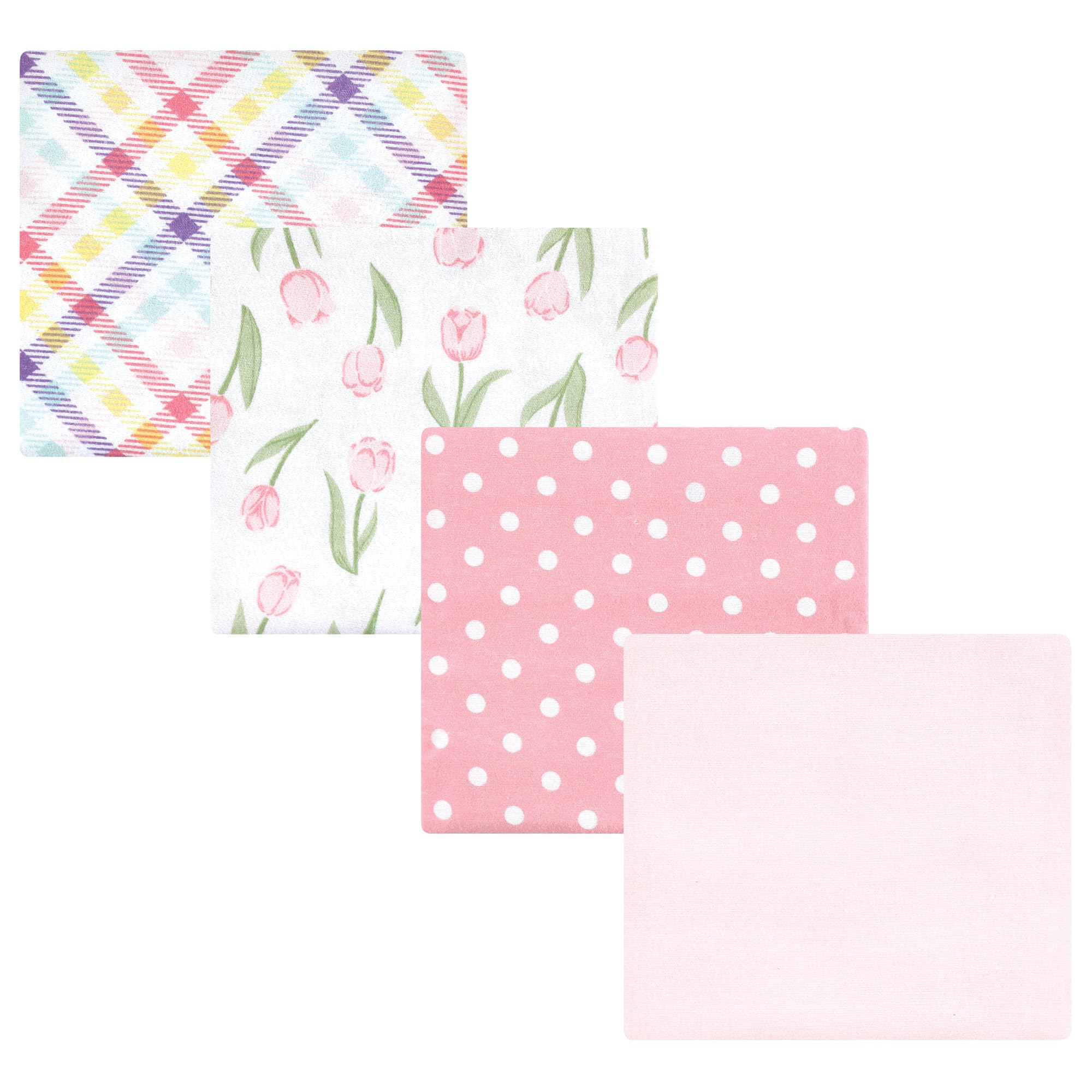Luvable Friends Little Treasure Flannel Receiving Blankets 4pk