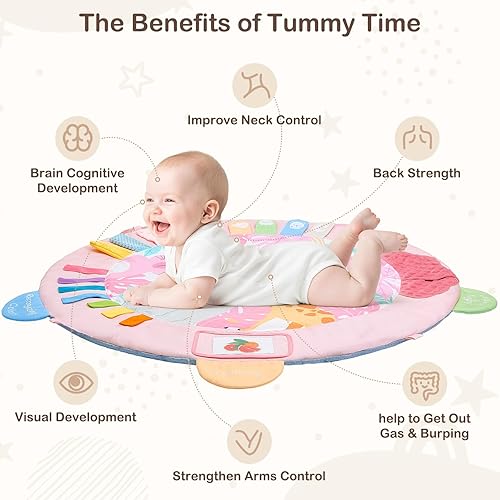 Miniatura 3 de Tapete de juego de gimnasio para bebé, tapete de juego lavable para actividades de bebé para sensorial, visual, auditivo, desarrollo táctil,