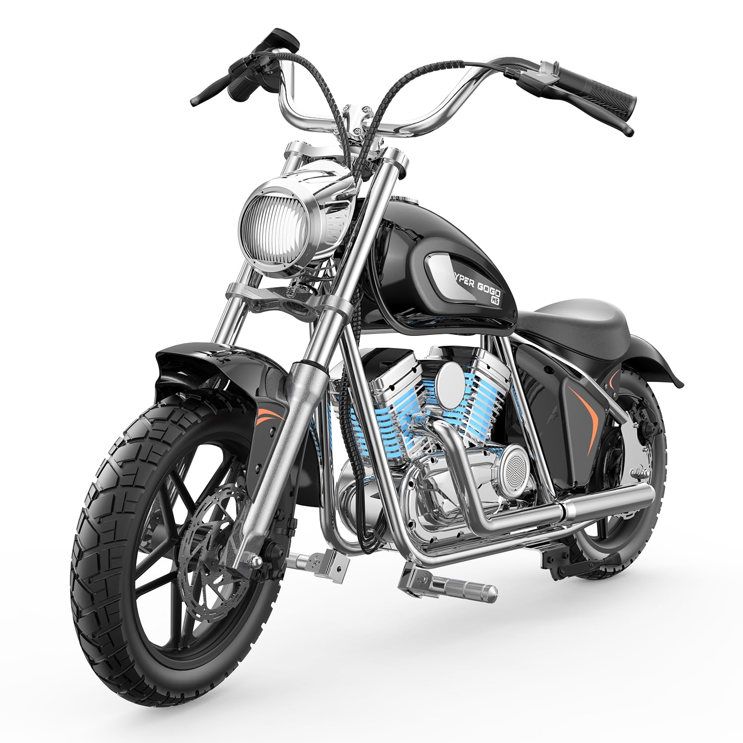 HYPERGOGO M5 Motocross Électrique pour Enfants – Moto Électrique avec 3 Vitesses, Pneus 14", Haut-Parleur Bluetooth, Contrôle Via Application & Effets LED