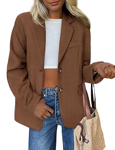 PRETTYGARDEN Blazers for Women Business Casual Fall Dressy Oversized Faux
