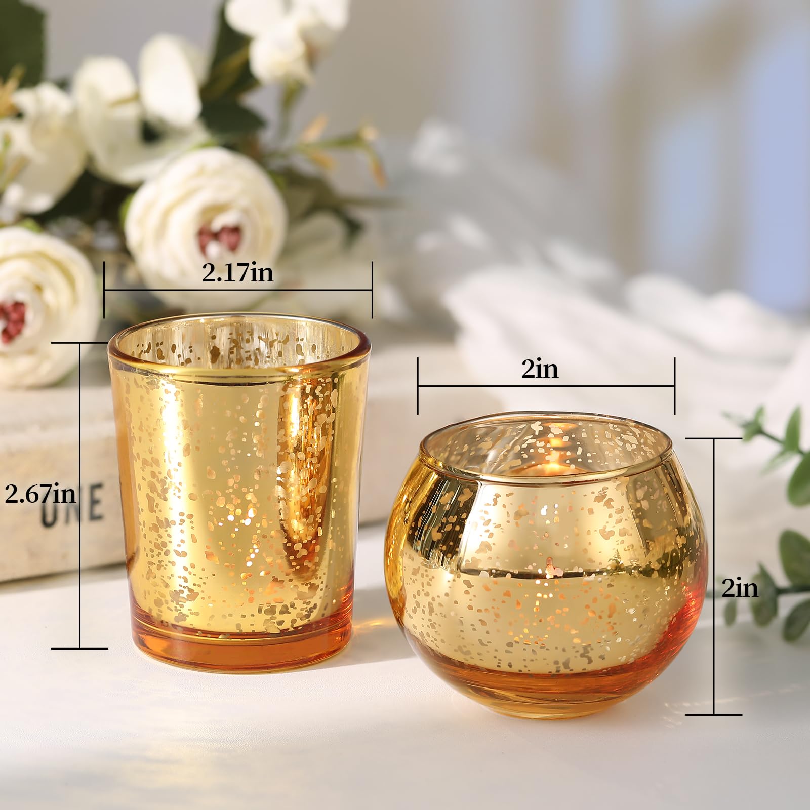 Gold Votive Candle Holders - 72pcs Party Decorations -2