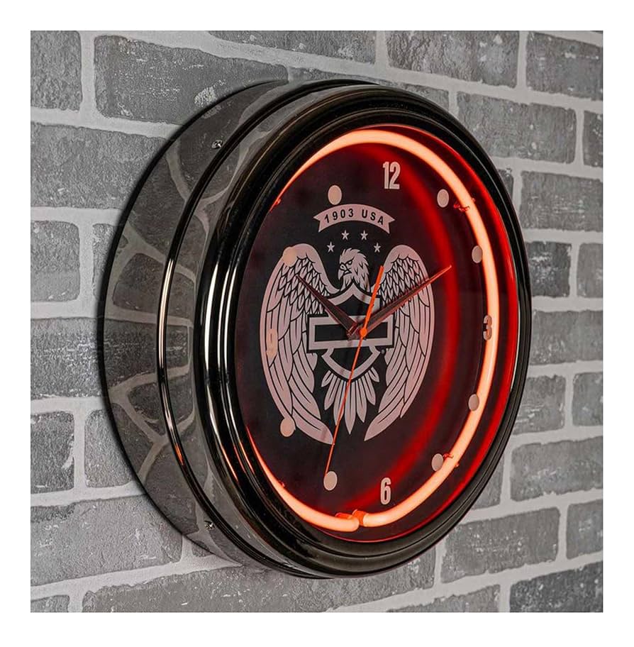 ハーレーダビッドソン LED時計 30cm Amazon.com: Harley-Davidson® Etched Bar & Shield Shaped Neon