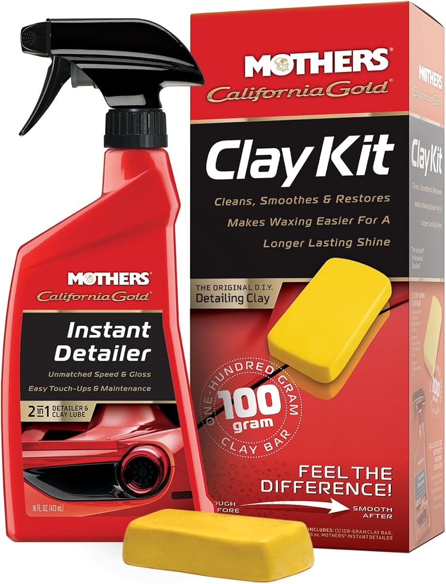 Mothers California Gold Clay Kit, 1 100-gram Clay Bar (07241) | Removes Contaminants, Restores Brilliance & Smoothness of Paint, Chrome, Glass & Plastics