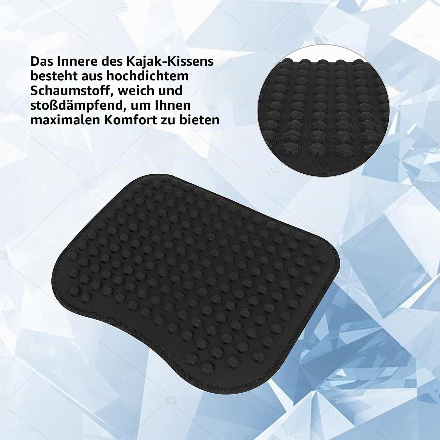 BOOSTEADY Kajak-Sitzkissen, rutschfestes Kajak-Sitzkissen, Druckentlastung, Kajak-Kissen für den Außenbereich