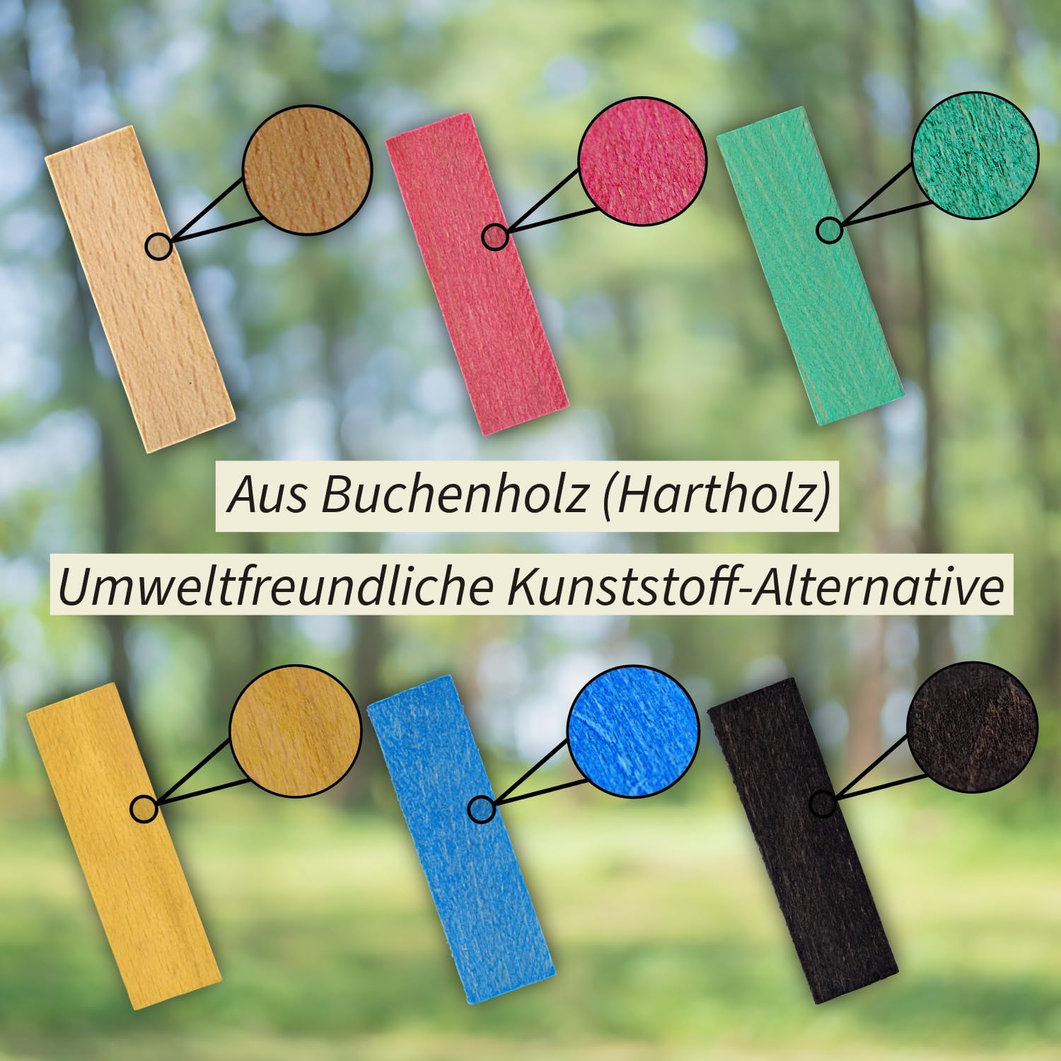 SILISTO Holz-Verglasungsklötze 80x24x1-6mm, 600 Stück im Sparset - Abstandhalter, Unterlegplatten, Distanzklötze, Trageklötze aus Buchenholz (Hartholz)