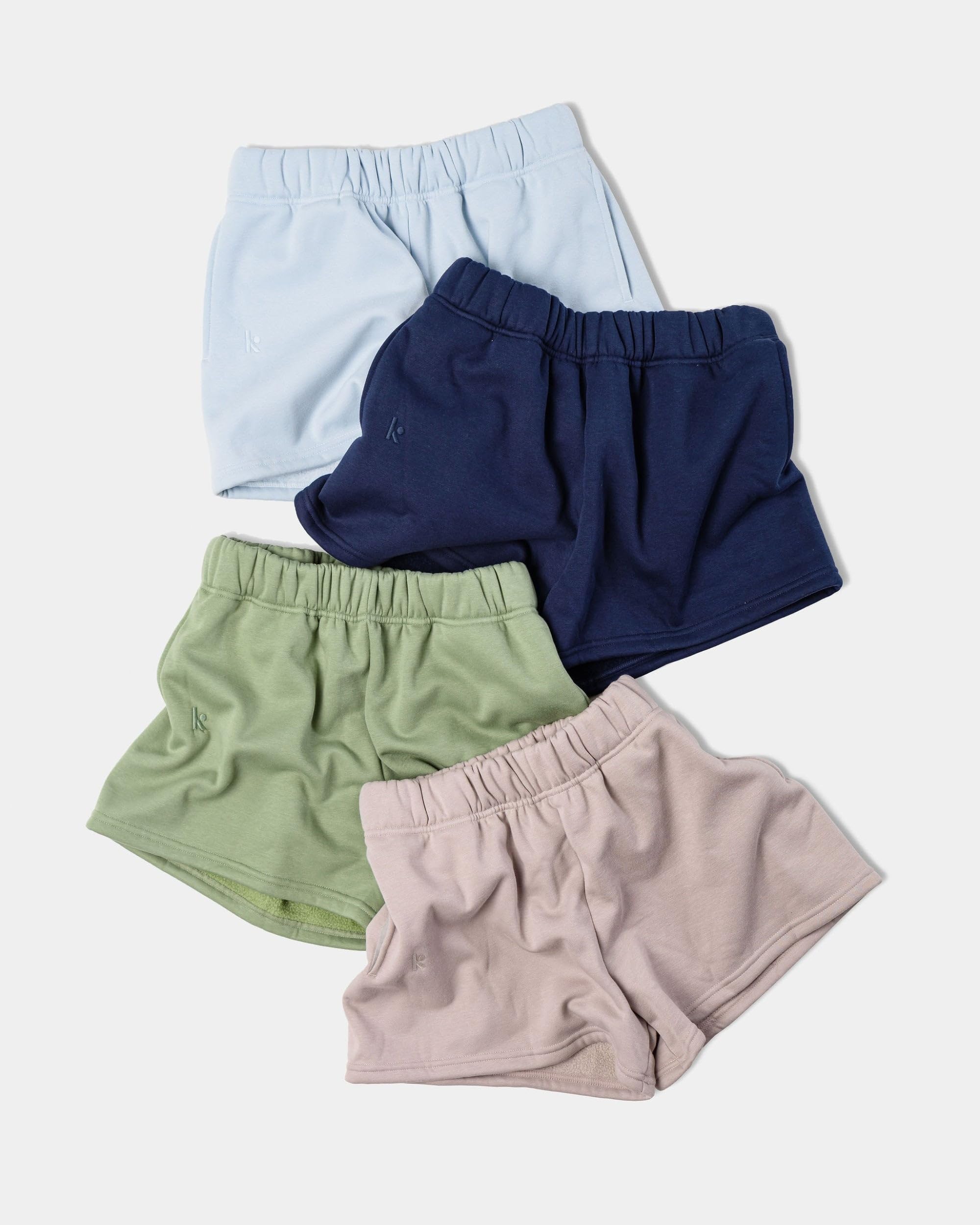 Kamo Fitness CozyTec - Pantaloncini Sportivi da Donna, a Vita Alta, Comodi, Casual, in Cotone, con Tasche
