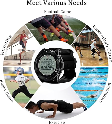 Miniatura 5 de Reloj de árbitro de fútbol profesional con temporizador de juego en modo torneo, cronómetro silencioso de 100 vueltas, pantalla retroiluminada de 3