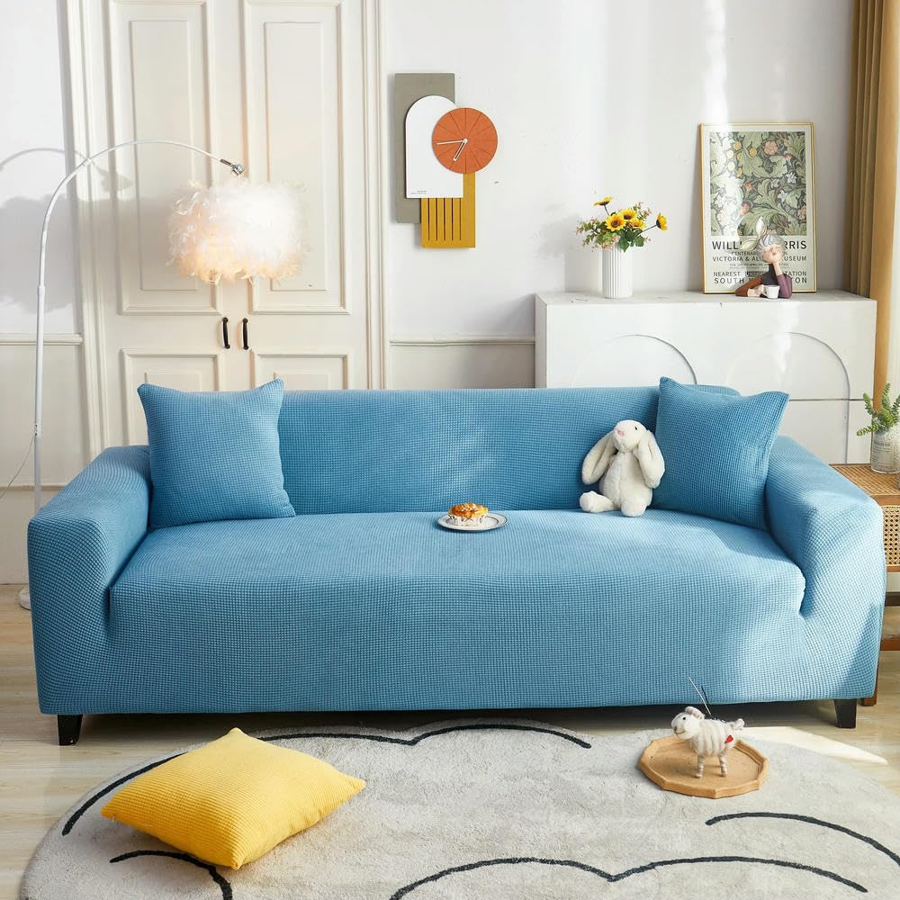 SDYdsgE sofa cover， Nordic Fashion Knitted Elastic Sofa Cover Solid Color All Seasons Universal Couch Slipcover(C,200 260cm)