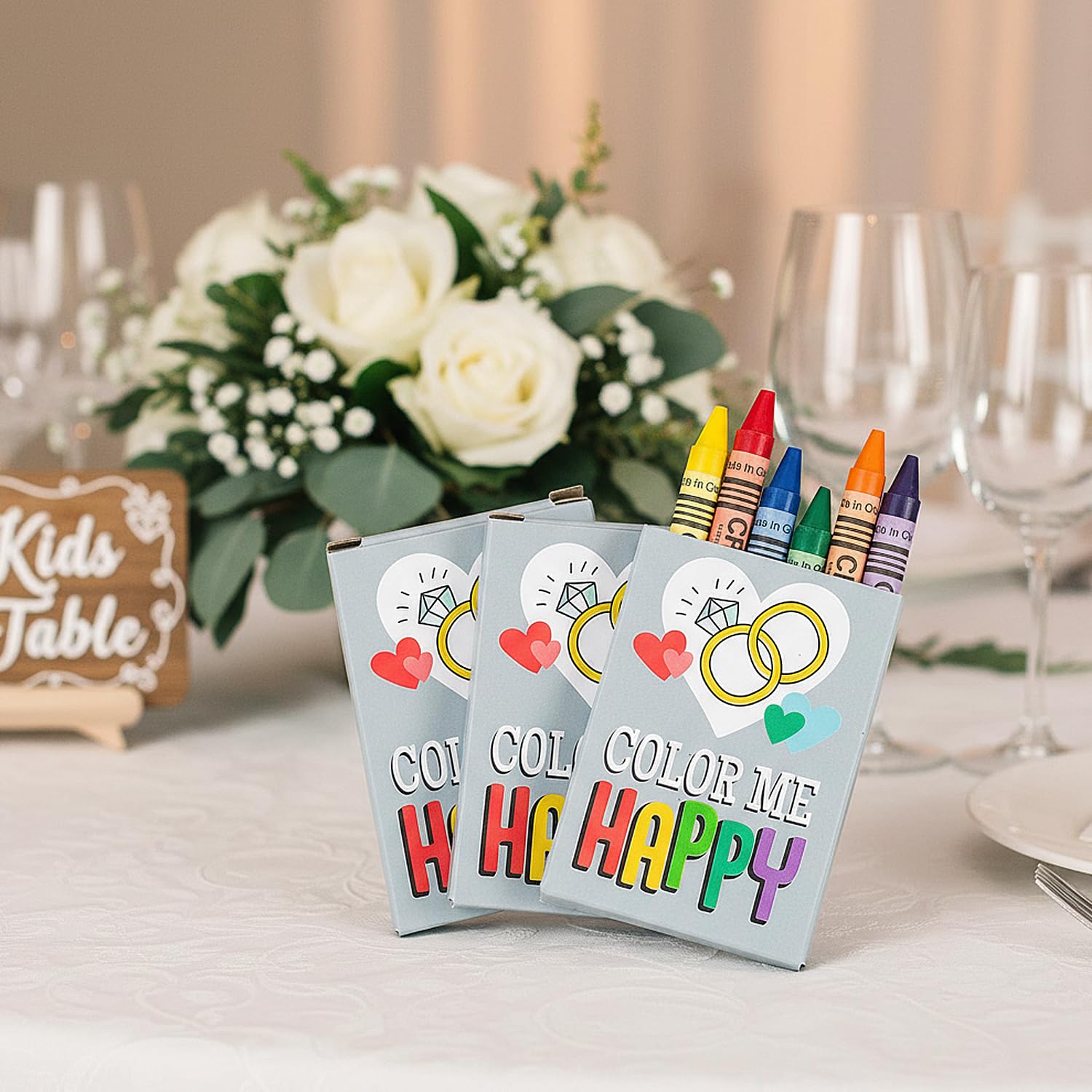 Fun Express Lebendige 6-farbige Hochzeitsmalstifte (7,6 cm), 24 Packungen – perfekt für Hochzeitskunstaktivitäten und Geschenktüten