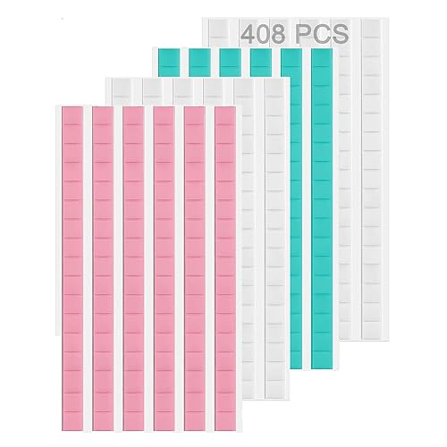 Masilla adhesiva removible, 408 piezas de masilla de montaje reutilizable, segura para pared, no tóxica, multiusos, para colgar fotos, póster, uñas,