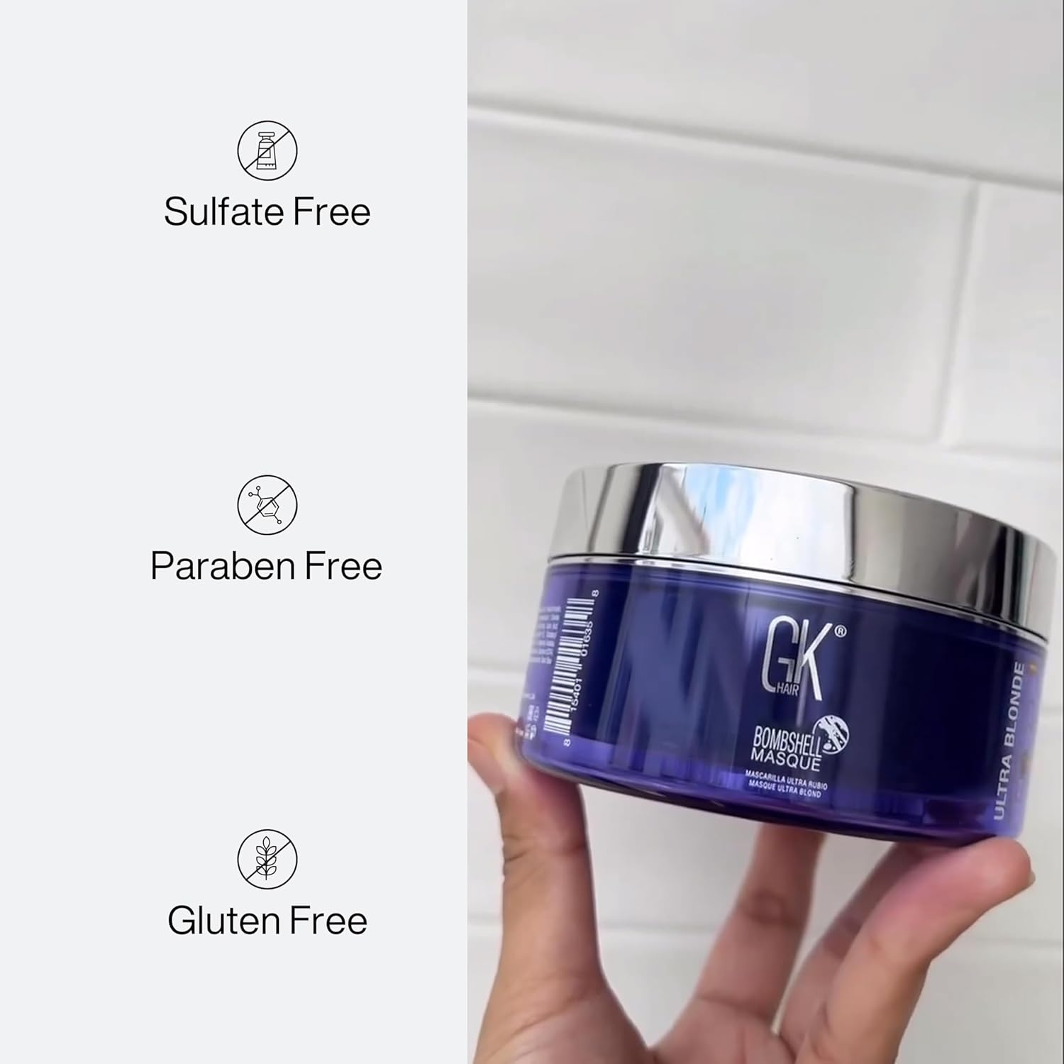 GK HAIR Global Keratin Red Red Bombshell Masque (7.05 Fl Oz/200 g) Semi-Permanent Long Lasting Hair Toning Color Pigments Moisturizing Styling and Coloring Mask for All Hair Types Unisex