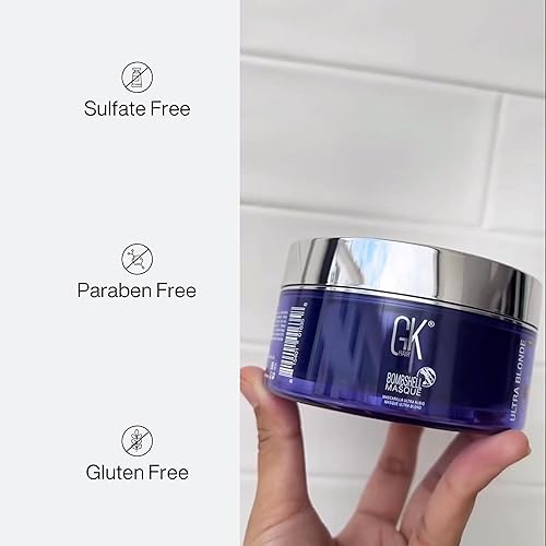 Vista 13 de GK HAIR Global Keratin Ultra Blonde Bombshell Masque (7.05 onzas líquidas/7.05 oz) Semi-permanente de larga duración tonificación del cabello