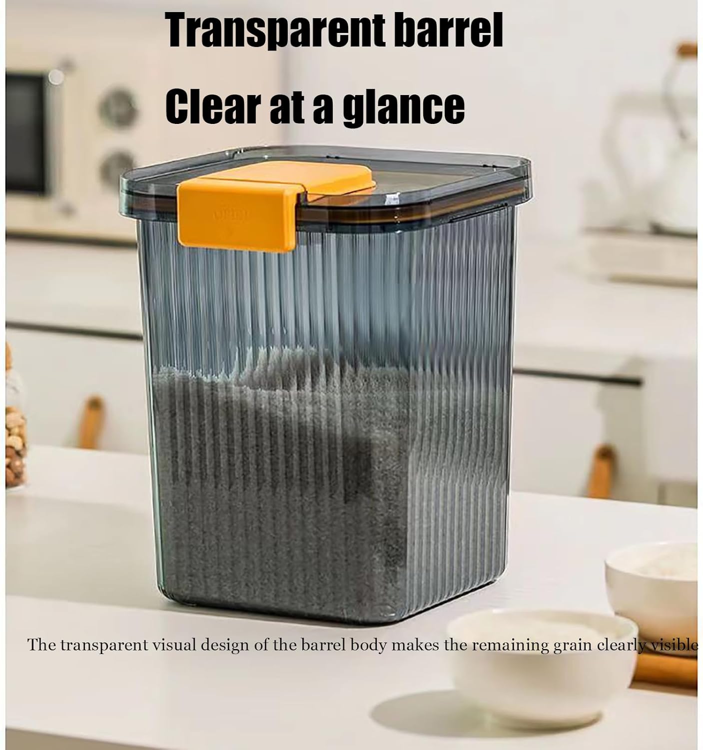 10KG Rice Bucket,Rice Dispenser,Rice Container,Grain Storage Bucket,Grain Storage Container,Cereal Dispenser,Pet Food Storage Container,Rice Holder Dispenser,blue-black