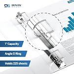 EasyView Premium 1-Inch Binders with Clear-View Covers, 3-Ring Binders for School, Office, or Home, Colored Binder Notebooks, Pack of 6, D Ring, White