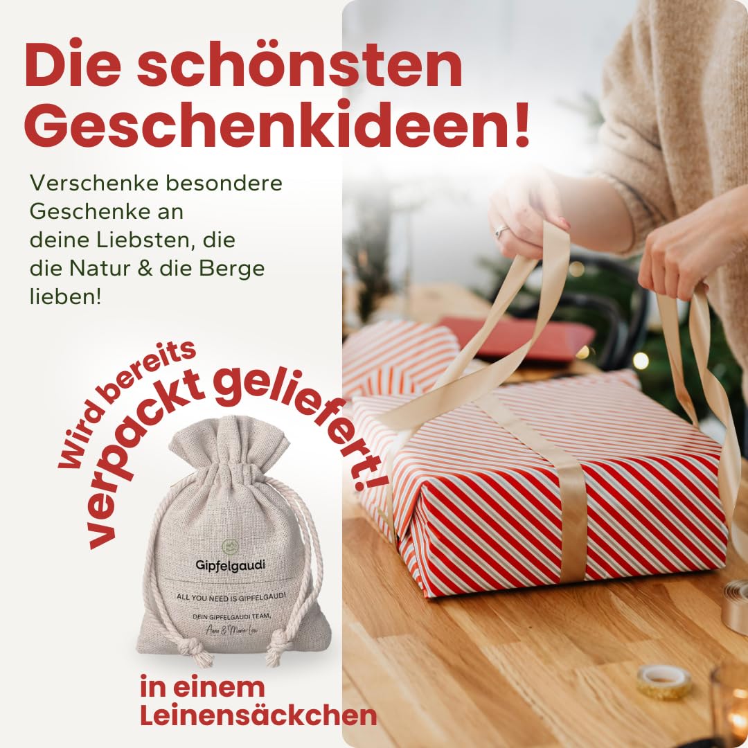 Gipfelgaudi All-in-One Camping Besteck: ideal zum Wandern, Picknick & mehr I Plastikfreies Besteck To Go aus rostfreiem Edelstahl & Holz