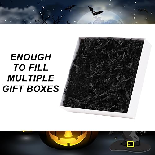 Miniatura 4 de LOMIMOS 250g8.8oz Halloween Black Raffia Paper Confetti Shred,for Gift Wrapping Craft DIY Packaging Filling Party Decoration