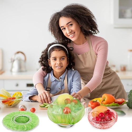 Miniatura 7 de Homelove Fundas de plástico para tazones, 60 unidades, reutilizables, elásticas, elásticas, para tazones, tapas de conservas de utensilios de