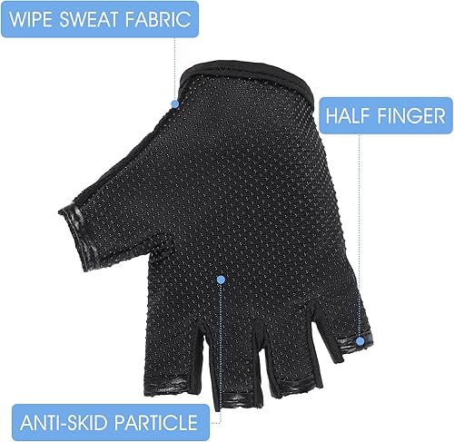 Miniatura 4 de 2 pares de guantes de bicicleta para niños, guantes de ciclismo de medio dedo para niños y niñas, correa ajustable para deportes al aire libre de 5