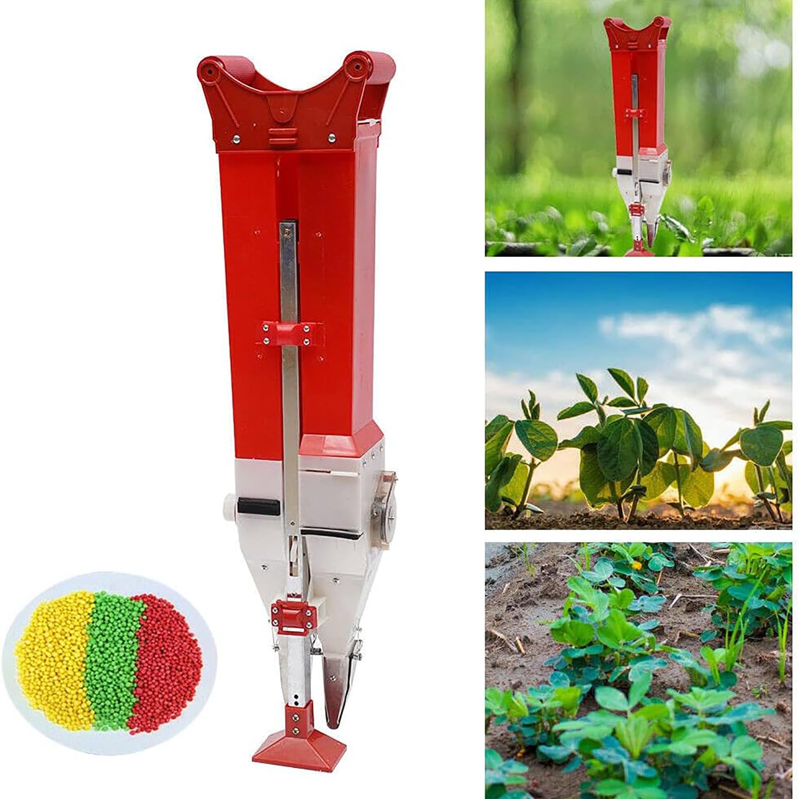 FAXIOAWA Outil de planteur d'ampoules à poignée, planteur de graines à Main, semoir d'engrais Domestique, transplanteur Manuel de Plantes, semoir de maïs, d'arachides, planteur de légumes