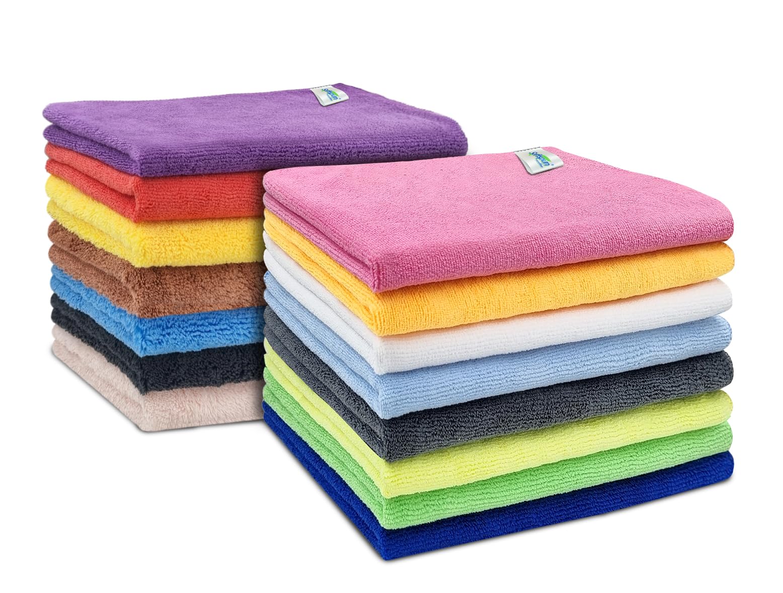 - B Quality Microfiber Cloth - Going Cheap! 15 pcs - 40x60 cms 340 GSM Assorted Colour Thick Lint & Streak-Free Multipurpose Cloths - for Car Bike Cleaning Polishing Washing & Detailing.