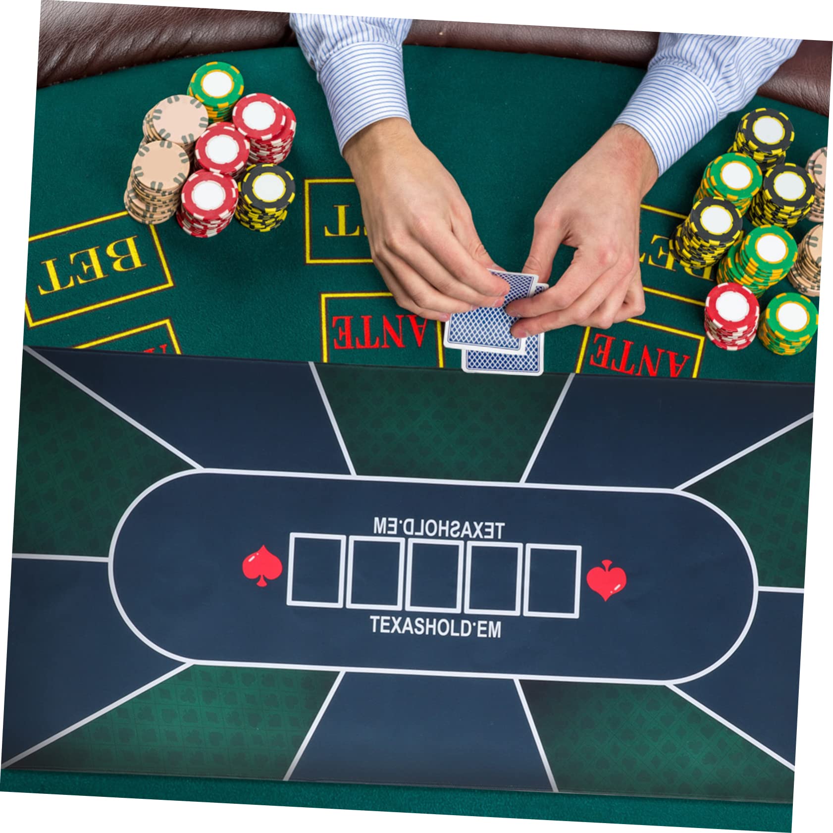 Tappeto da Gioco Carte Rettangolare in Gomma per Tavolo | Stampa Classica, Uso Tutto L’anno per Board Games, Facile da Riporre e Comodo da Trasportare