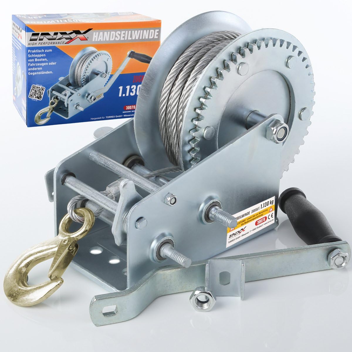 INXX 30078 Winch 1,130Kg Recovery Winch with Steel Rope 10M