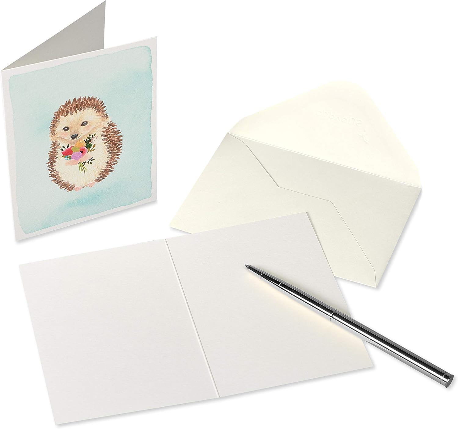 Papyrus Blank Cards with Envelopes, Hedgehog with Flower (14-Count) : Everything Else