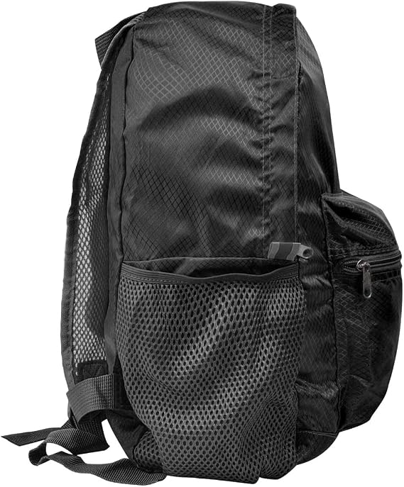 25L Backpack Packable Foldable Ultra Lightweight Water Resistant Durable Camping Travel Hiking Daypack for Men Women (Black)