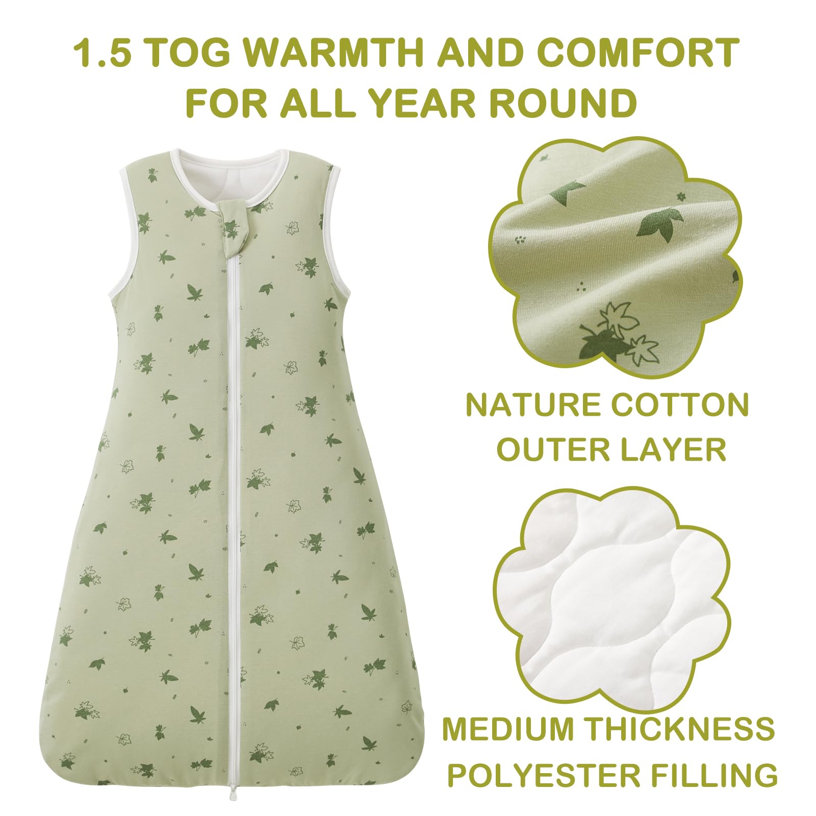 Nivolltha Super Soft Baby Sleeping Bag 1.5 TOG - Image 2