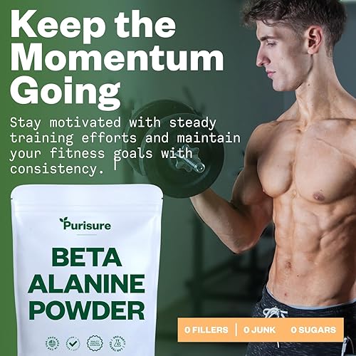 Miniatura 4 de Polvo de beta alanina de 2.2 lbs, suplemento de preentrenamiento de beta alanina pura para energía sostenida, polvo de preentrenamiento de beta