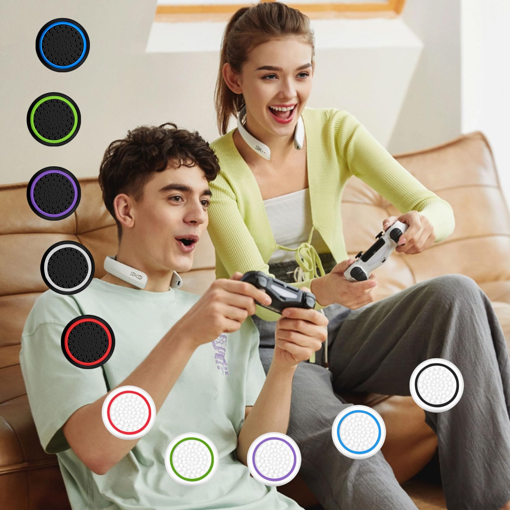 40 nakładek na joysticki, uchwyty na gałki kontrolera PS5, silikonowe nakładki na gałki analogowe, akcesoria do kontrolera PS5, nakładki na joysticki, silikonowe gałki analogowe