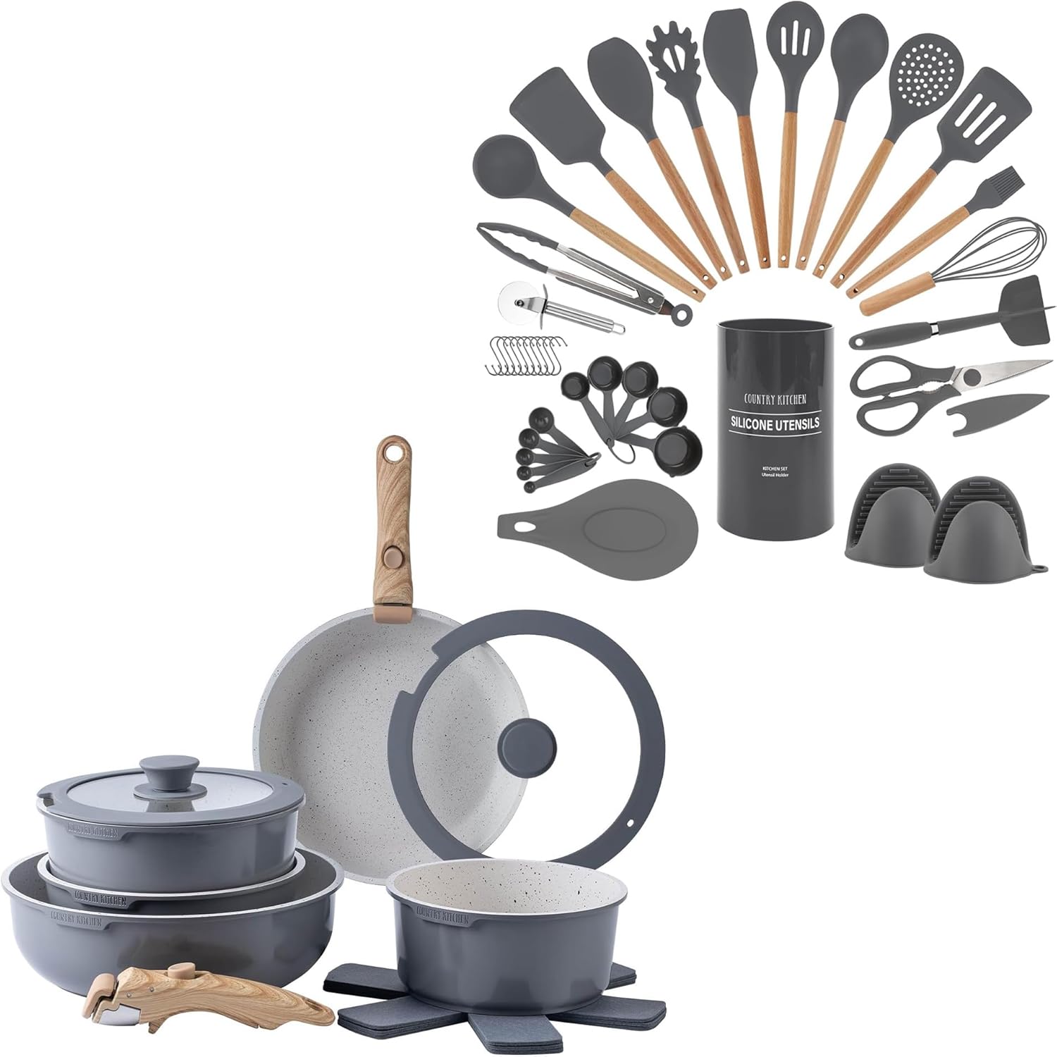 Amazon.com: Country Kitchen Cookware and COmplete Kitchen Utensils and ...